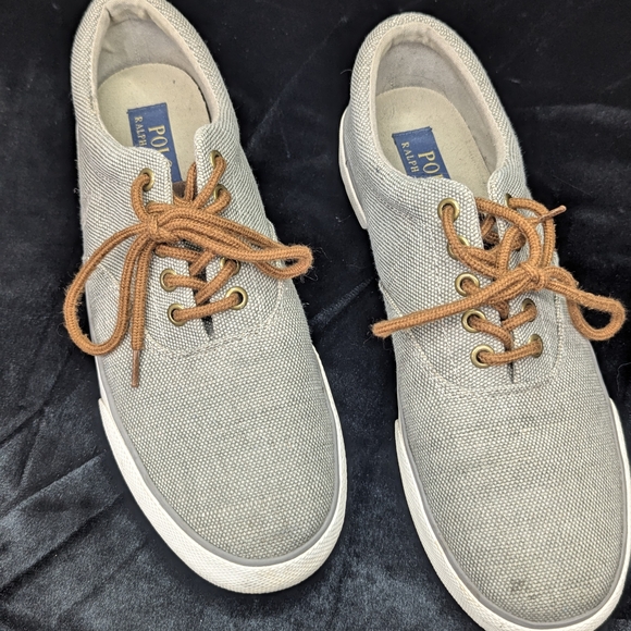 Polo by Ralph Lauren Men's Gray Canvas Sneakers - Picture 1 of 7